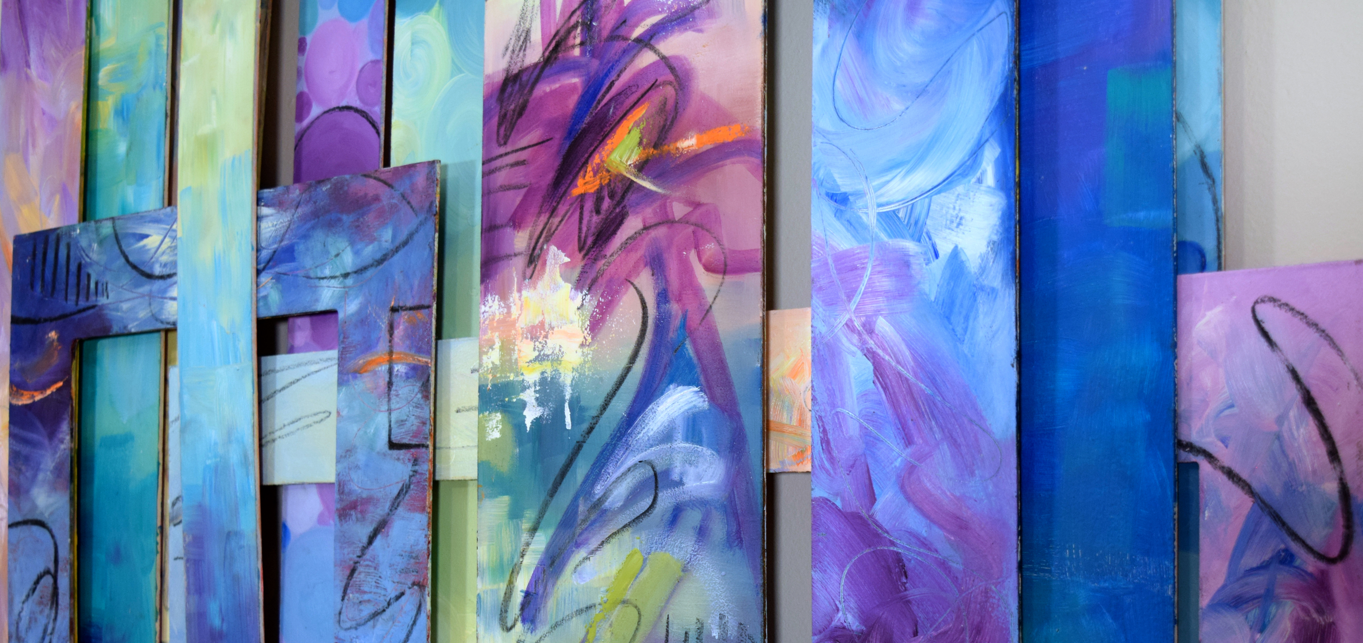 MovingAbstracts interactive fine art wall sculpture by Trisha Selgrath — composition 2