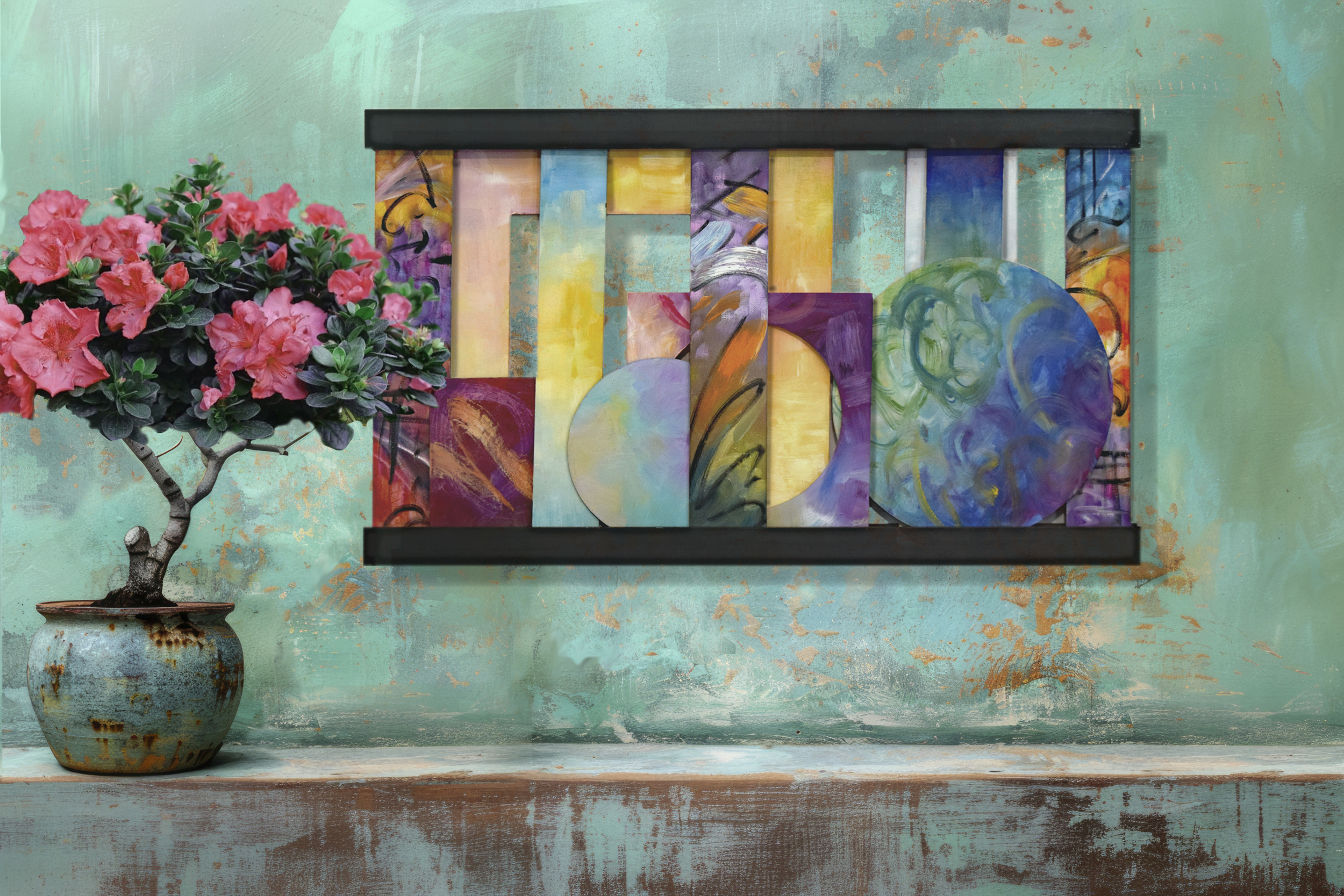 Rio Carnival interactive fine art wall sculpture by Trisha Selgrath — installed in situ